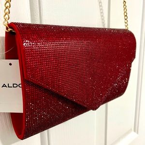NWT Aldo Red Rhinestone Clutch